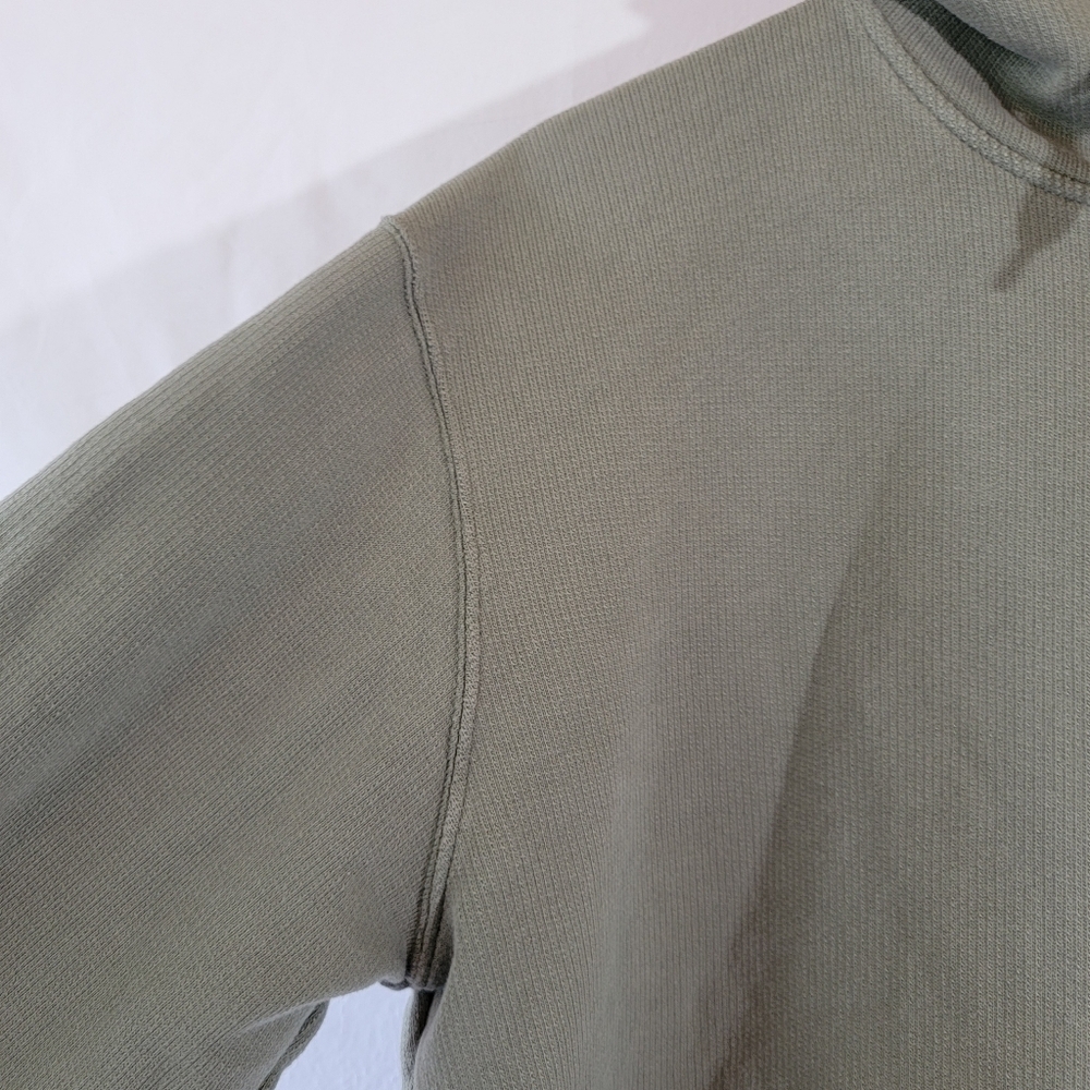 Folk Men's Green Hoodie Sz 5/XL 100% Organic Cotton Waffle Knit Old Money EUC - Picture 5 of 12